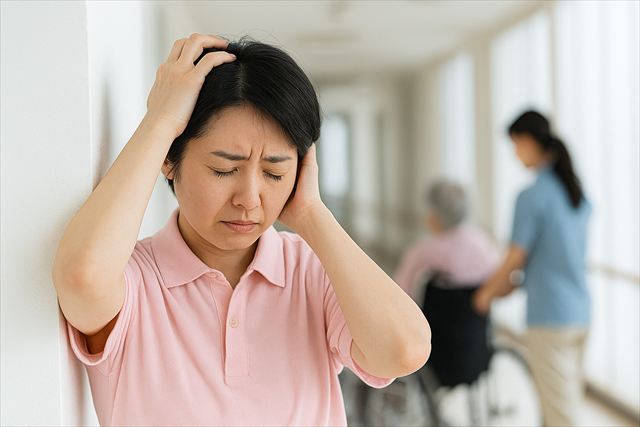 ストレスに悩む介護職